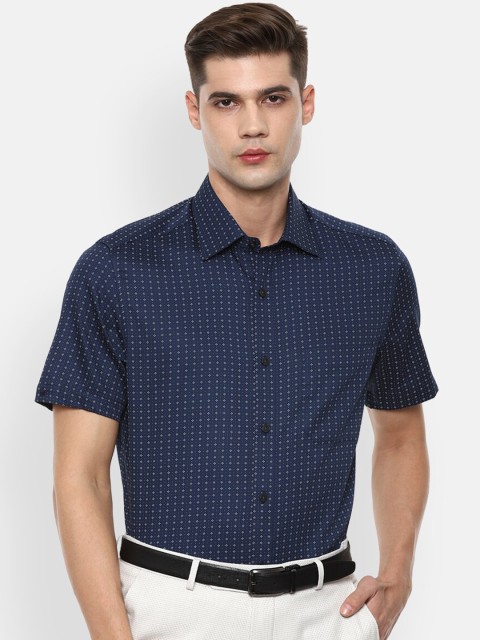 

Louis Philippe Men Navy Blue Printed Formal Shirt