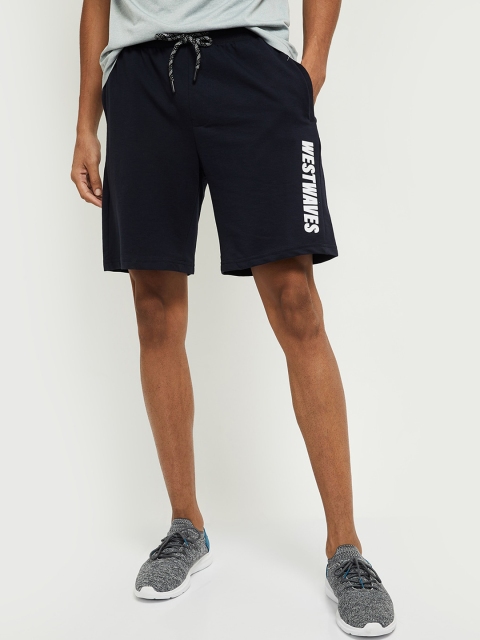 

max Men Blue Mid-Rise Regular Shorts