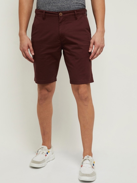 

max Men Maroon Mid-Rise Regular Shorts