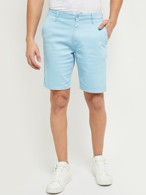 

max Men Blue Mid-Rise Regular Shorts