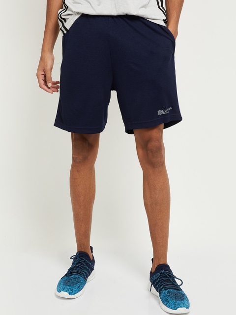 

max Men Blue Mid-Rise Cotton Sports Shorts