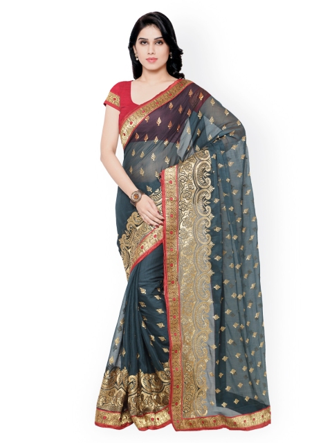 

Colors Grey Embroidered Georgette Saree
