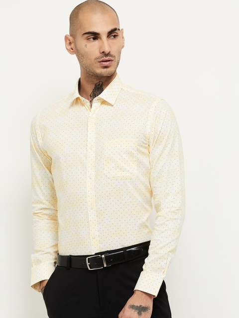 

max Men Yellow Opaque Printed Casual Shirt