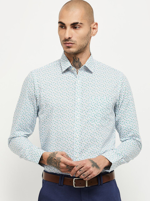 

max Men Green Floral Opaque Printed Casual Shirt