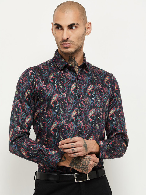 

max Men Red Opaque Printed Casual Shirt