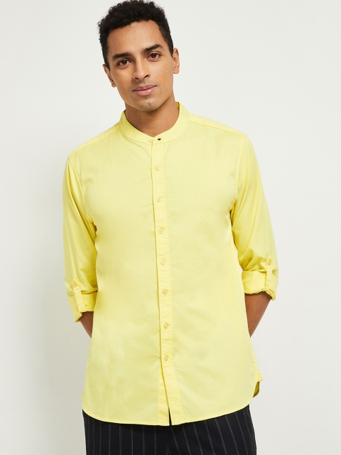 

max Men Yellow Opaque Casual Shirt