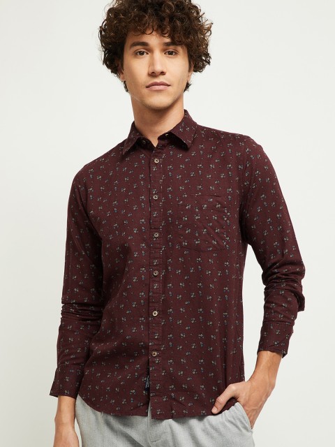 

max Men Pink Floral Opaque Printed Casual Shirt
