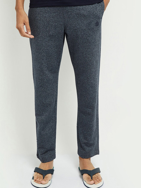 

max Men Blue Solid Track Pants
