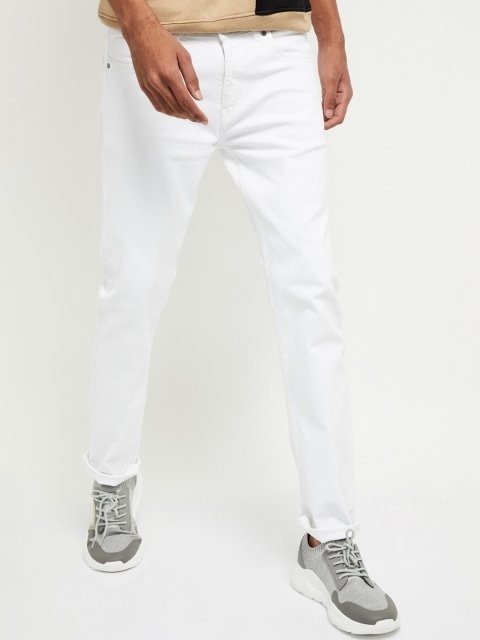 

max Men White Clean Look Stretchable Jeans