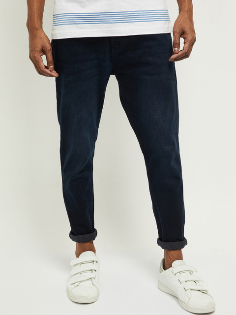 

max Men Navy Blue Light Fade Stretchable Jeans