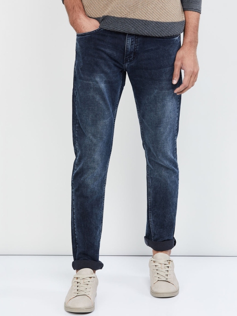 

max Men Blue Heavy Fade Stretchable Jeans