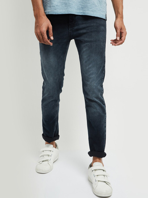 

max Men Charcoal Heavy Fade Clean Look Stretchable Jeans
