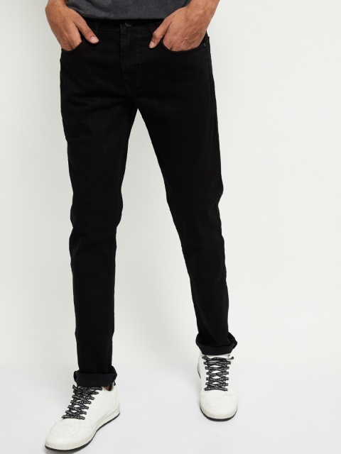 

max Men Black Clean Look Stretchable Jeans