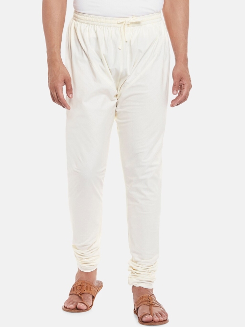 

indus route by Pantaloons Men Off-White Solid Pure Cotton Churidar