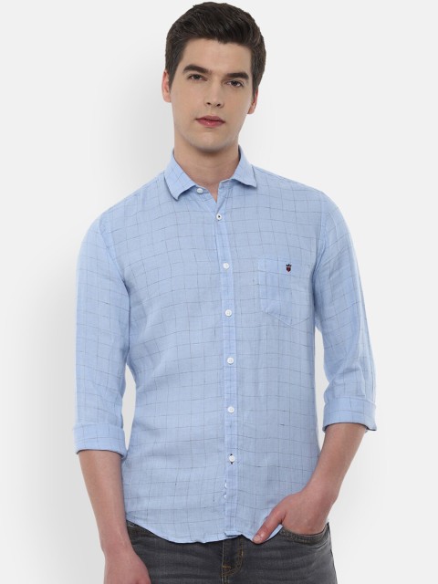

Louis Philippe Sport Men Blue Super Slim Fit Windowpane Checked Opaque Casual Shirt