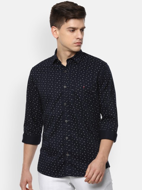 

Louis Philippe Sport Men Navy Blue Slim Fit Opaque Printed Pure Cotton Casual Shirt