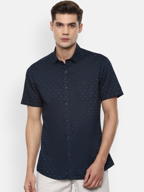 

Louis Philippe Sport Men Navy Blue Slim Fit Opaque Printed Pure Cotton Casual Shirt