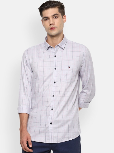 

Louis Philippe Sport Men Grey Super Slim Fit Checked Opaque Pure Cotton Casual Shirt