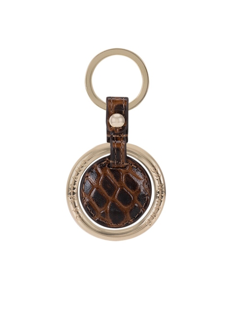 

Da Milano Brown & Gold-Toned Textured Key Chain