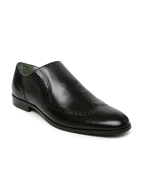 

Ruosh Work Men Black Leather Brogue Slip-Ons