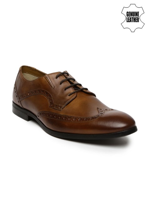 

Ruosh Work Men Tan Brown Genuine Leather Semiformal Brogues