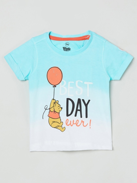 

max Boys Blue Printed Applique T-shirt