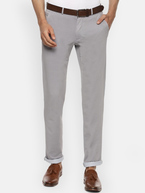 

Louis Philippe Sport Men Grey Textured Slim Fit Chinos Trousers