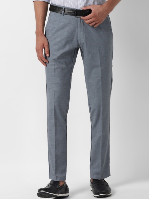 

Louis Philippe Sport Men Blue Checked Slim Fit Formal Trousers