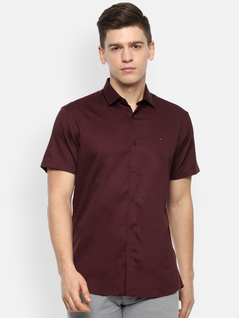 

Louis Philippe Jeans Men Maroon Slim Fit Opaque Pure Cotton Casual Shirt