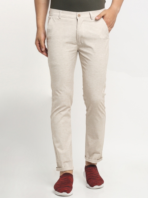 

Rodamo Men Beige Slim Fit Trousers