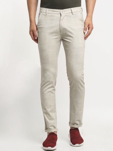 

Rodamo Men Beige Slim Fit Trousers