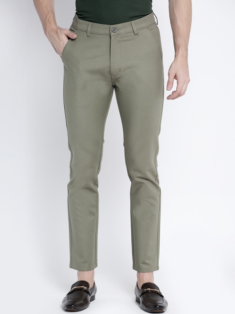 

Rodamo Men Olive Green Slim Fit Trousers