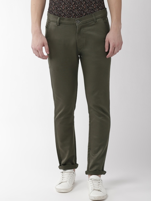 

Rodamo Men Olive Green Slim Fit Trousers