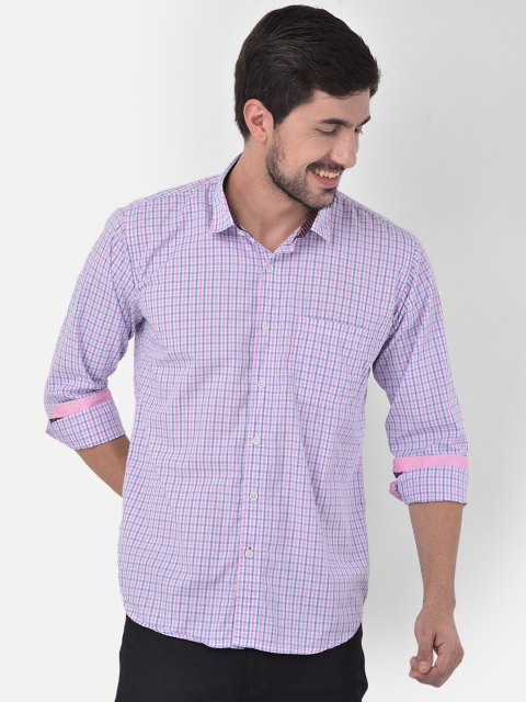 

COBB Men Pink Slim Fit Opaque Checked Casual Shirt