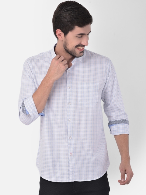 

COBB Men Blue Slim Fit Grid Tattersall Checks Opaque Checked Casual Shirt