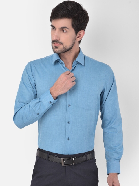 

COBB Men Turquoise Blue Opaque Formal Shirt