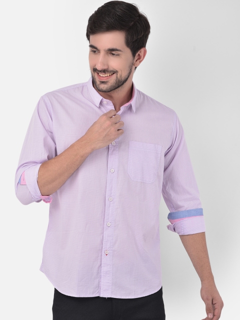 

COBB Men Purple Slim Fit Opaque Striped Casual Shirt