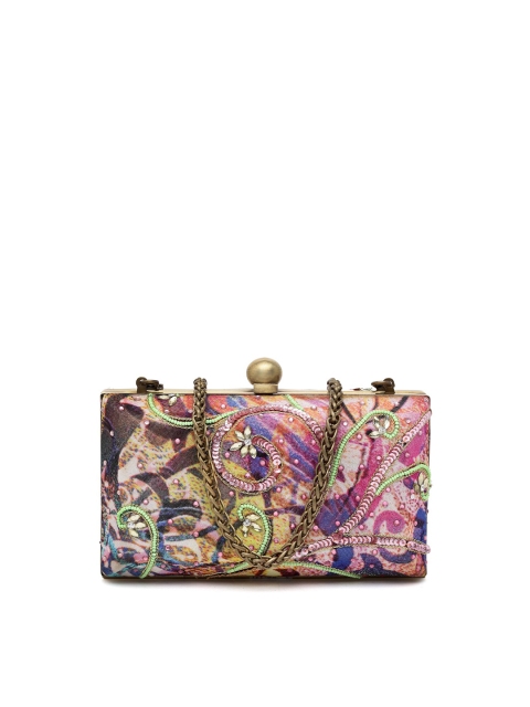 

PRACCESSORII Multicoloured Embellished Box Clutch, Multi