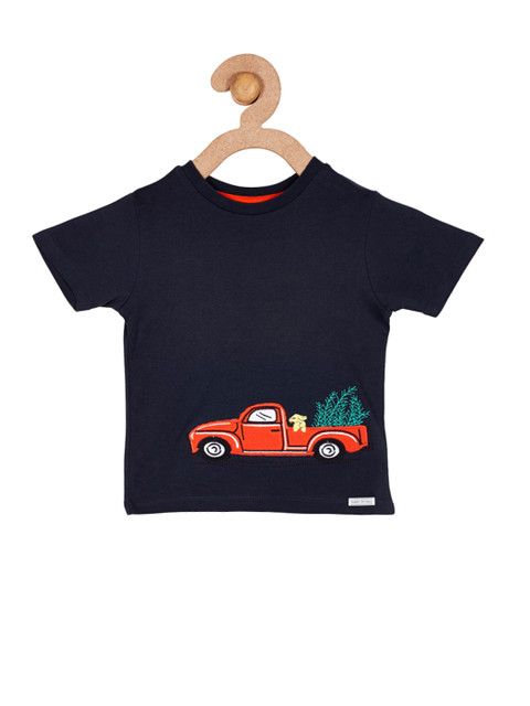 

Cherry Crumble Boys Navy Solid T-shirt, Navy blue
