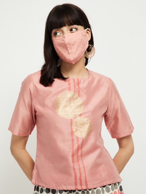 

max Women Pink Geometric Printed Regular Top