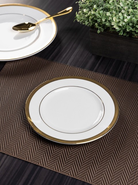 

Pure Home and Living Off White & Gold-Toned Set of 2 Dessert Plate