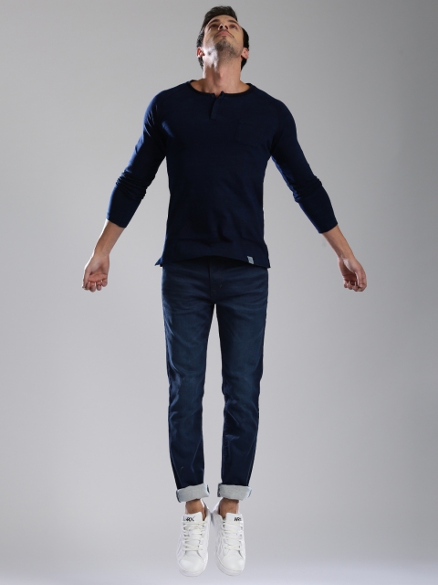 

HRX by Hrithik Roshan Blue Slim Tapered ISKO Future Face Stretchable Jeans