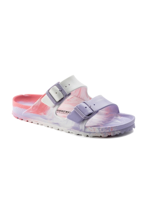 

Birkenstock Unisex Multicoloured Printed Arizona Essentials Narrow Sliders, Multi