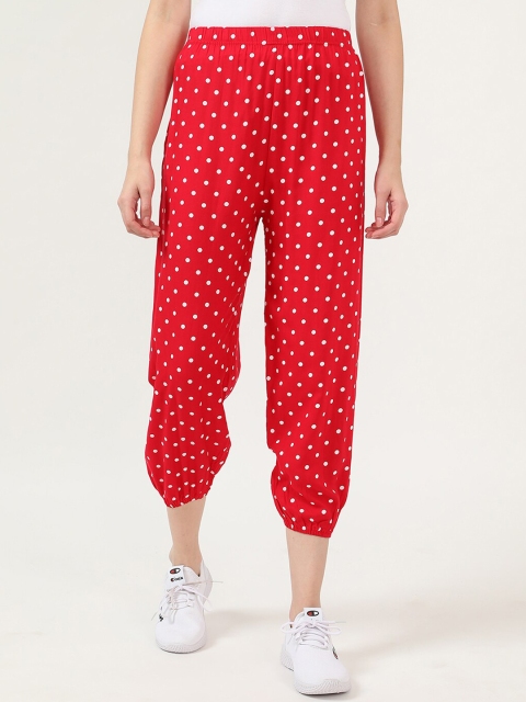 

V2 Value & Variety Women Red & White Polka Dots Printed Harem Pants