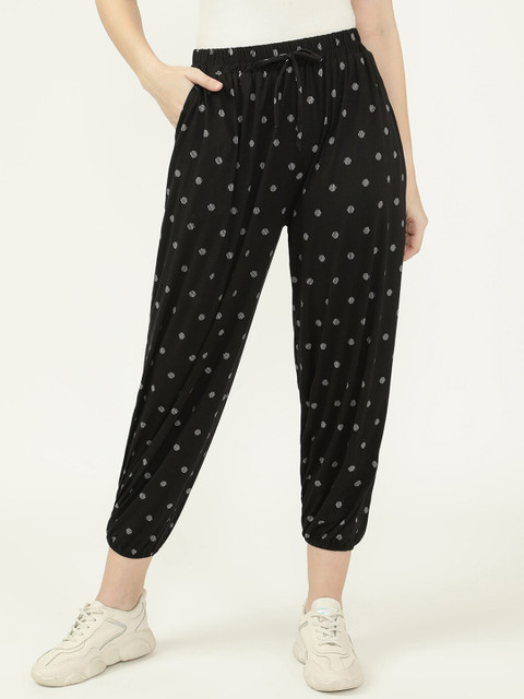 

V2 Value & Variety Women Black & White Printed Cotton Harem Pants