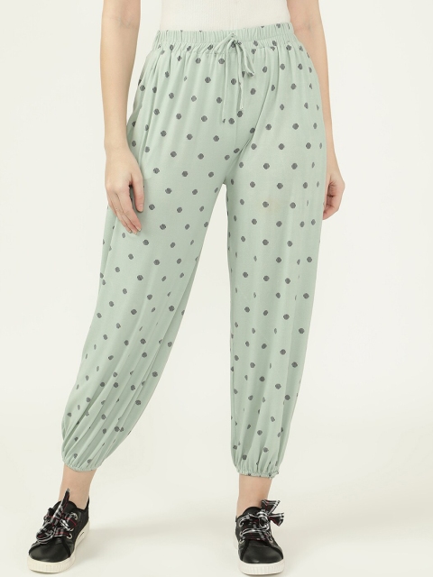 

V2 Value & Variety Women Green & Black Printed Cotton Harem Pants