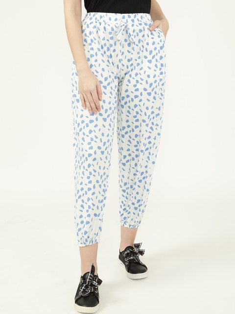 

V2 Value & Variety Women Blue & White Printed Cotton Harem Pants