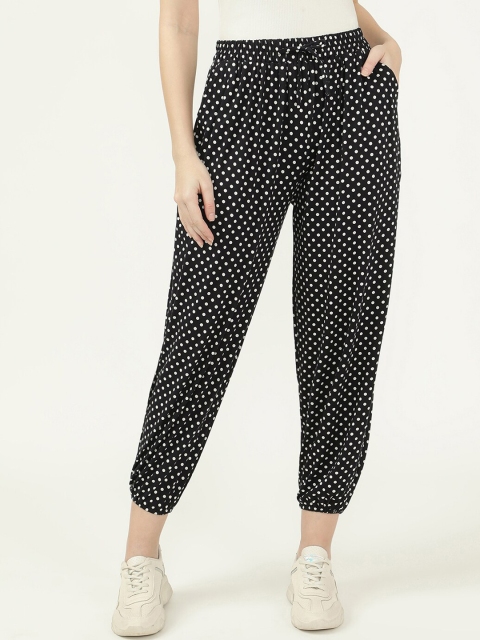 

V2 Value & Variety Women Black & White Polka Dots Printed Cotton Harem Pants