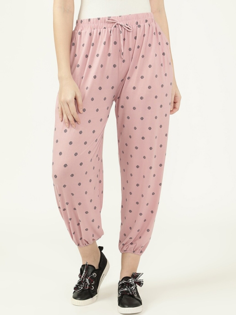 

V2 Value & Variety Women Pink & Black Printed Cotton Harem Pants
