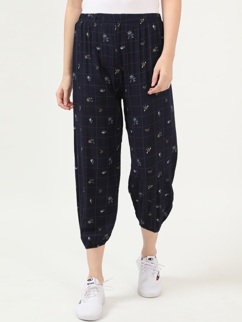 

V2 Value & Variety Women Navy Blue & Grey Floral Printed Harem Pants